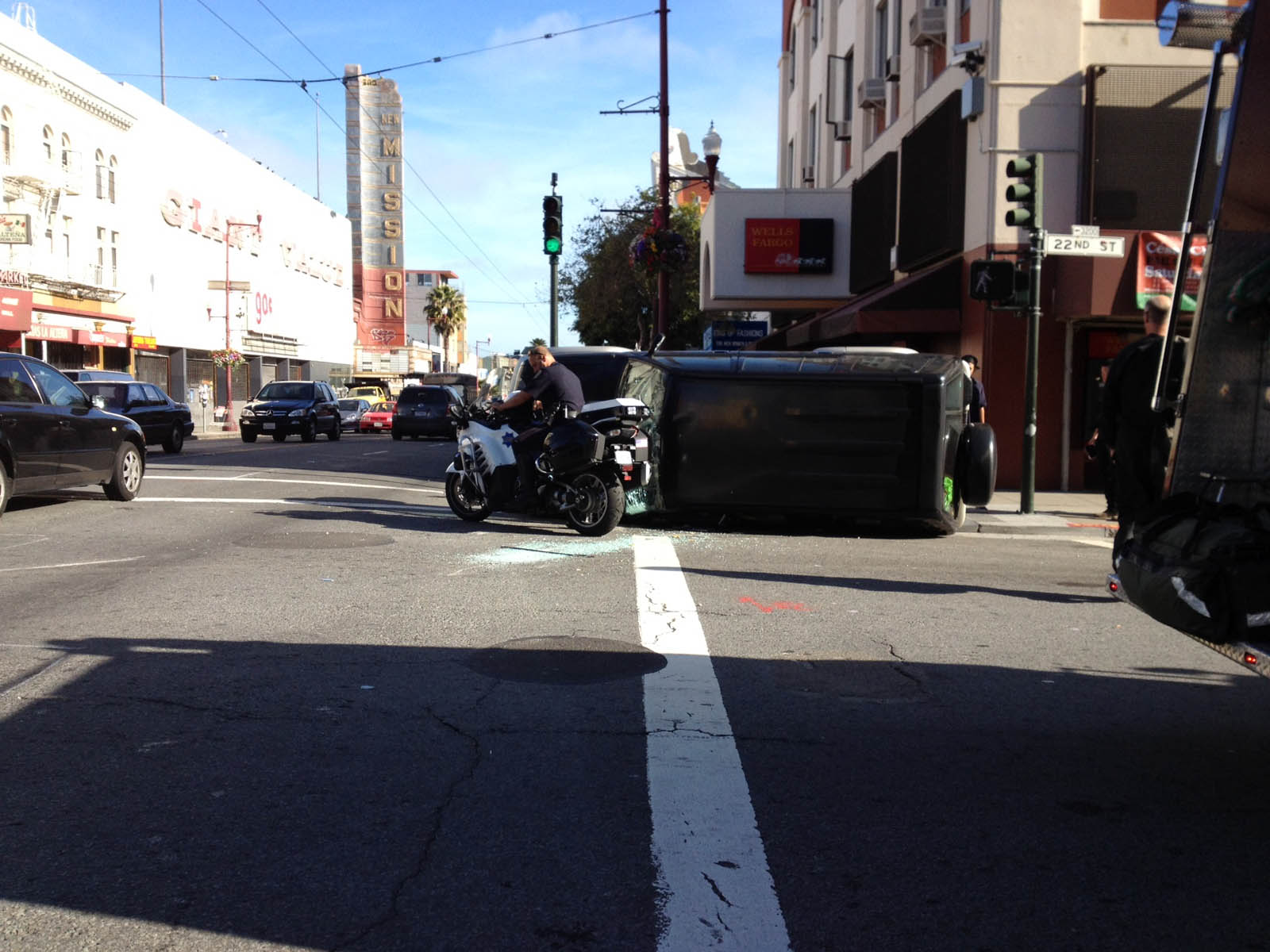 Car Crashes on Mission Street at 22nd Street Mission Local