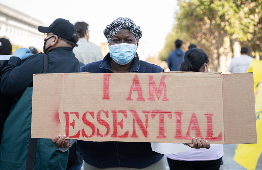 Essential immigrant workers march and rally for more resources to battle Covid-19