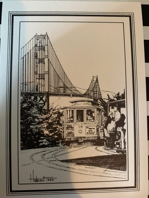 Hand-drawn postcard by Horst Kampschulte