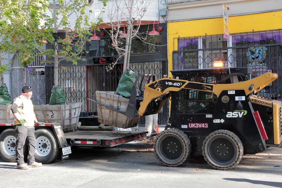 Delivering the maples to the right spot on 24th street