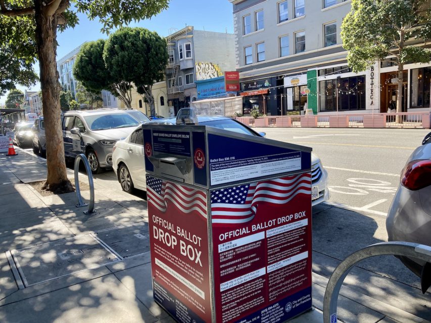 A ballot box on Valencia Street
