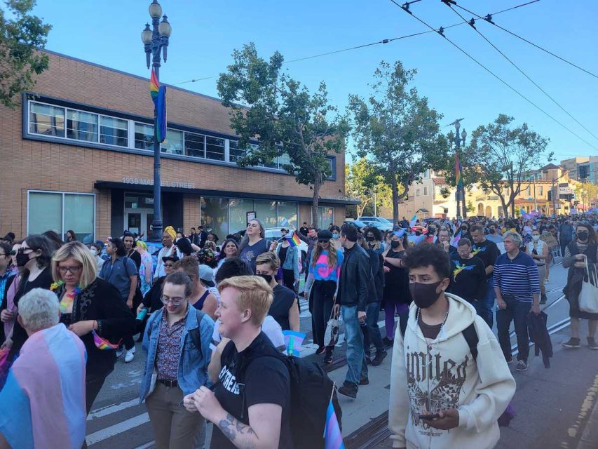 Crowd at the Trans March