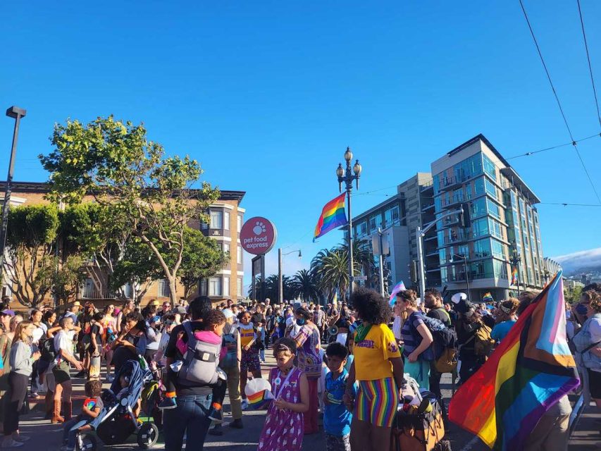 Crowd of marchers at the Trans March