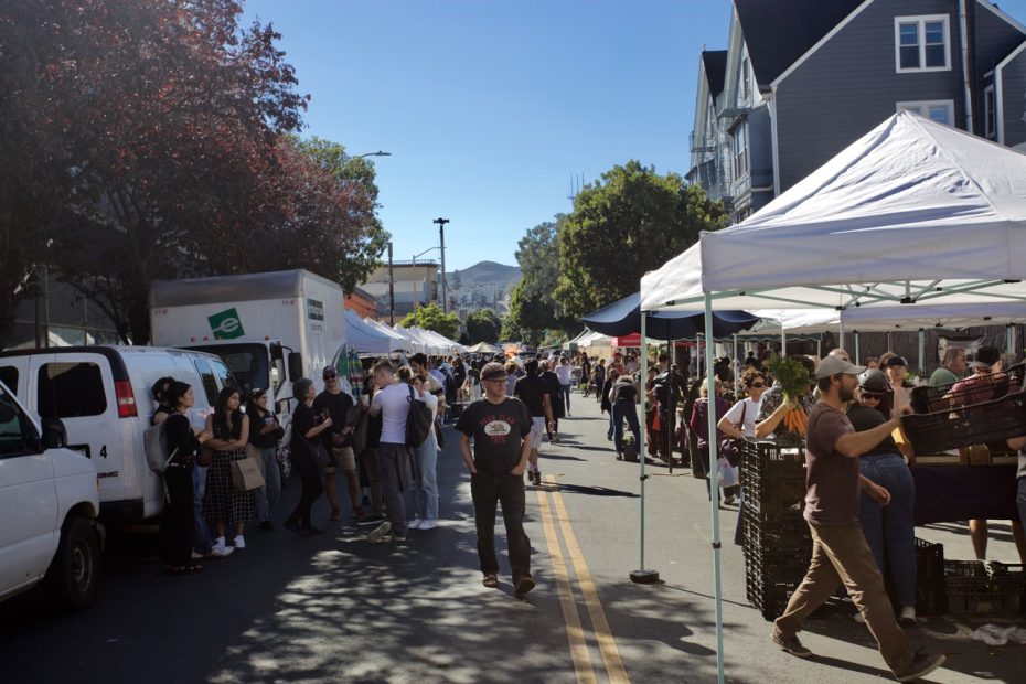food stands at an out door market