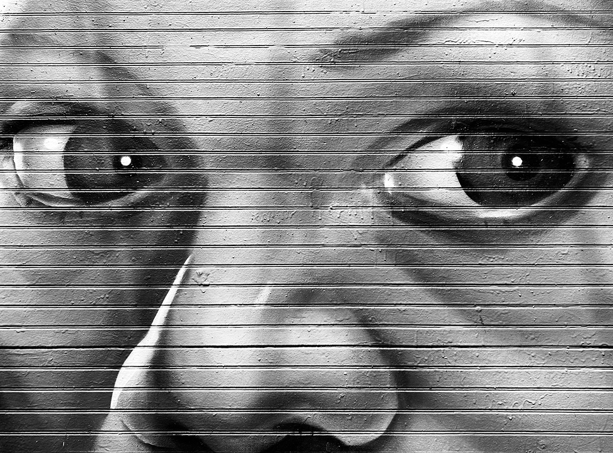 Mural of a woman's face