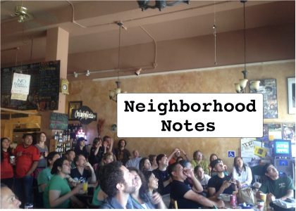 People watching a television screen