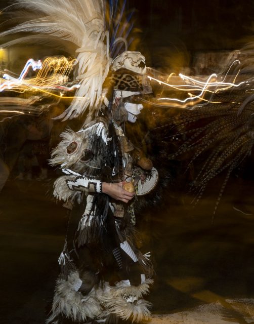 Dressed in day of the dead.