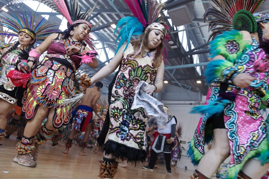 Aztec dancers from the group Ollin Anahuac.