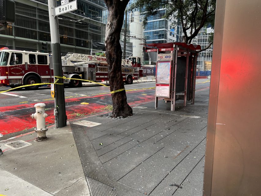 Fire trucks in SoMa.