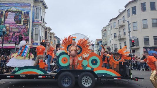 performers in a parade