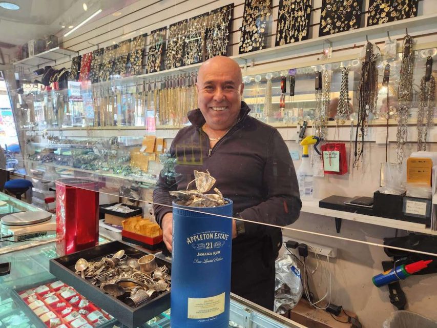 a man in a jewelry store