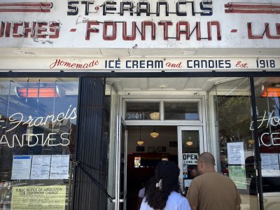 The storefront for the St. Francis Fountain diner