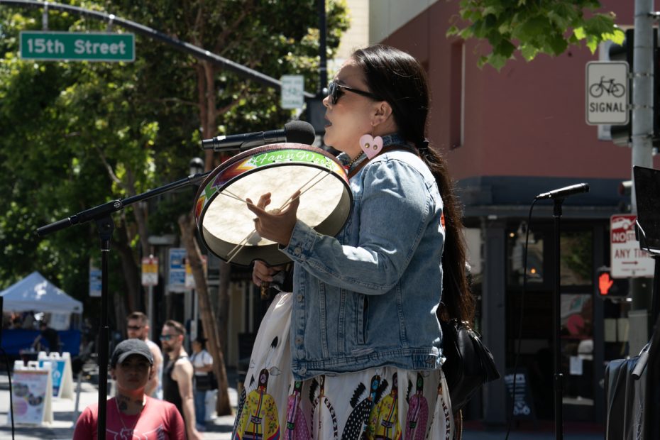 American Indian signing.