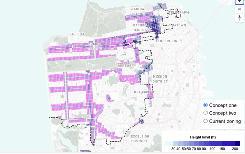 A street map showing how west side housing could change