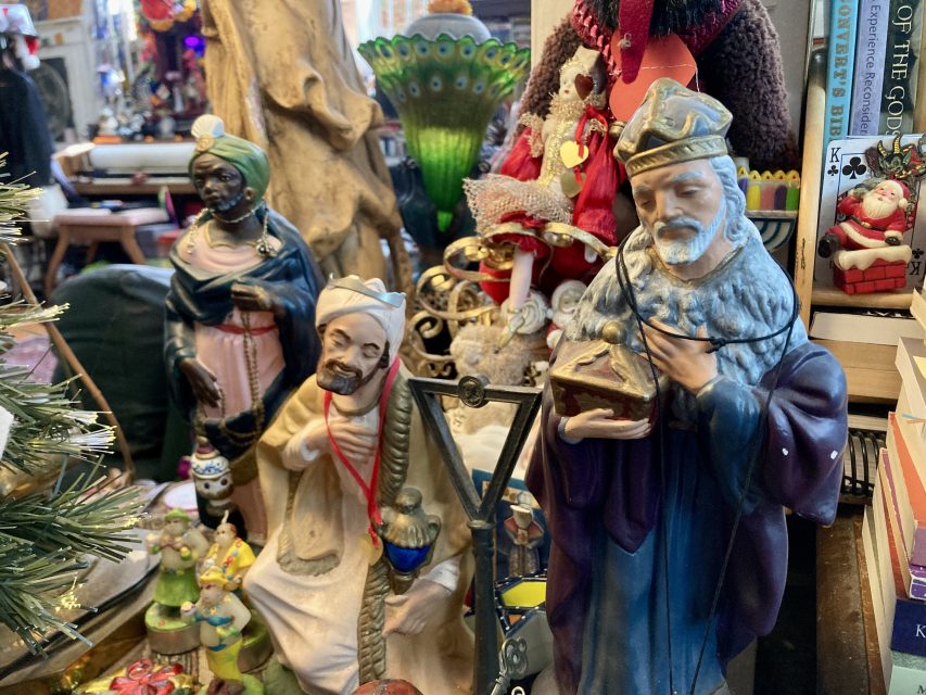 A collection of religious figurines