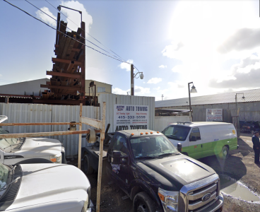 A view of Auto Towing's yard
