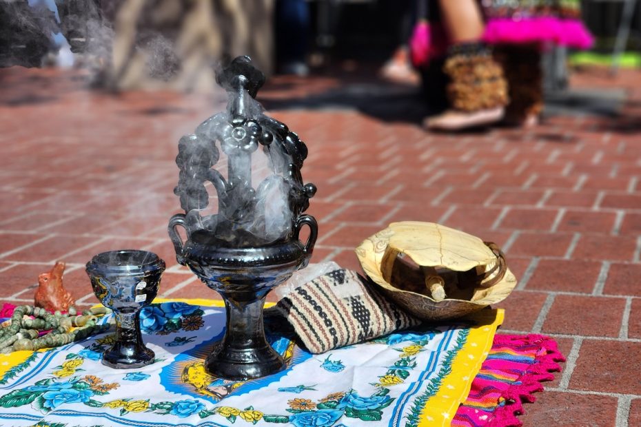 Herbs burning on the 24th and Mission plaza.