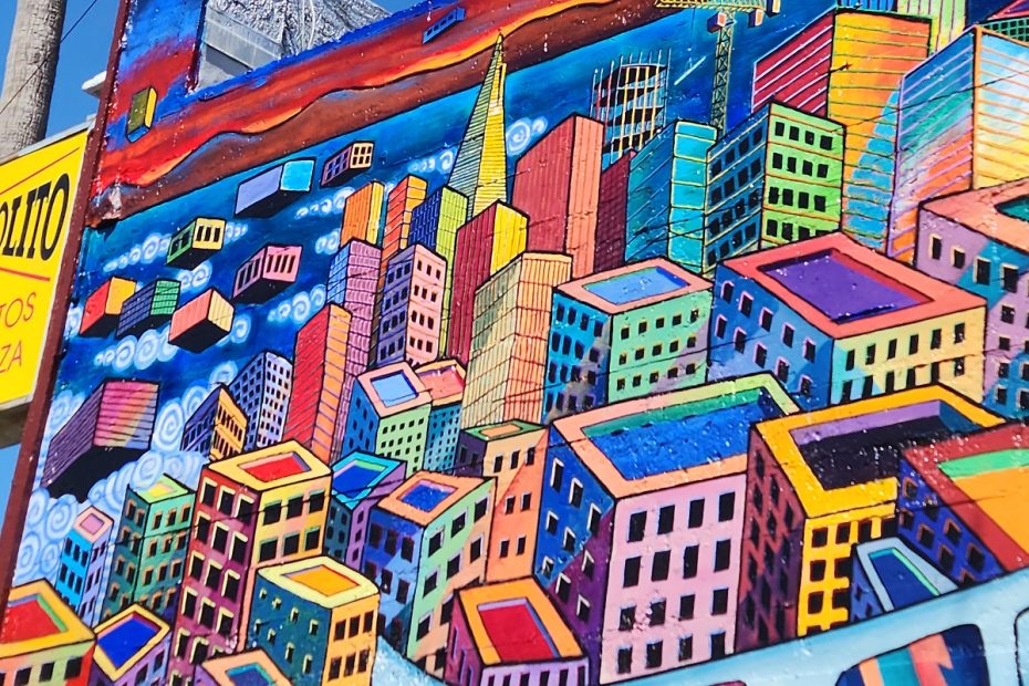 Close-up of the 24th and Mission mural.