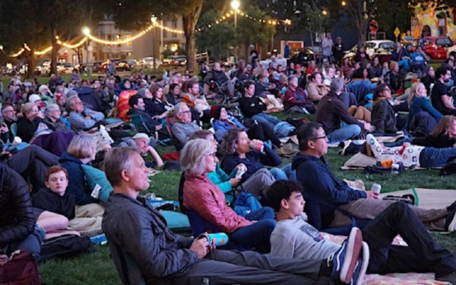 Bernal Heights film screening in the park.