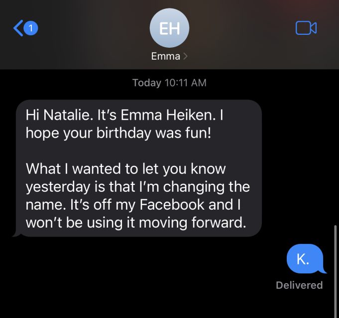 Text message on iphone