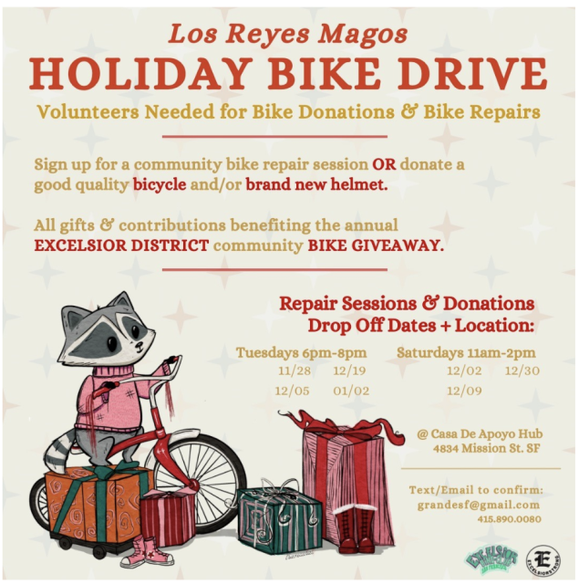 A flyer for the holiday bike drive.